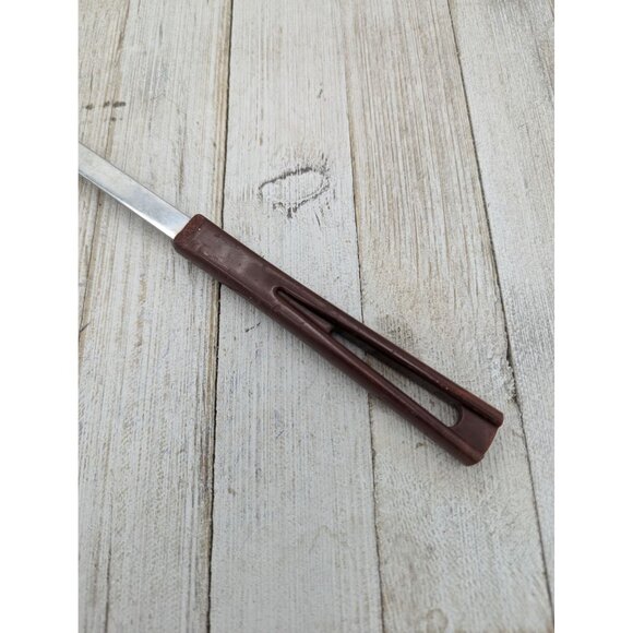 Stanhome USA #2 Stainless Slotted Spatula Turner Brown 13" Scalloped Curved - Picture 6 of 8